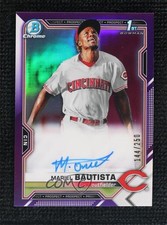 2021 Bowman Chrome Prospects Purple Refractor 144/250 Mariel Bautista Auto 0vs5