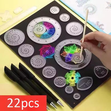 22 Spirograph Zeichnen Schablone Spirale Musterung Lineal Bildung Spielzeug Set