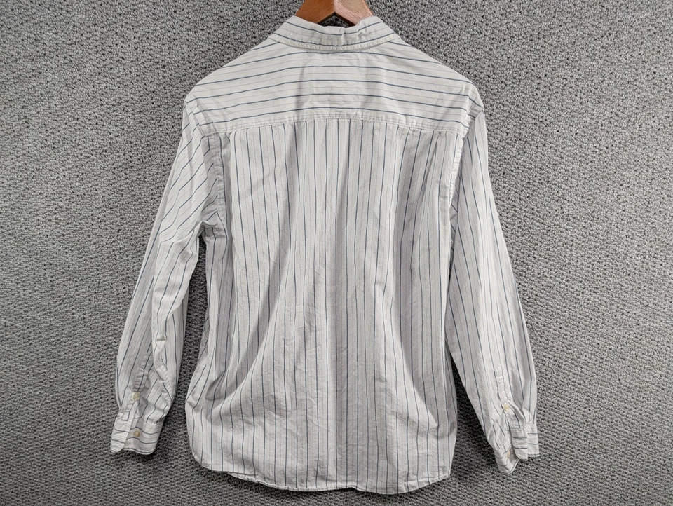 WRANGLER Jeans Men's White Striped Casual Cotton Button Shirt L - Image 2 of 4