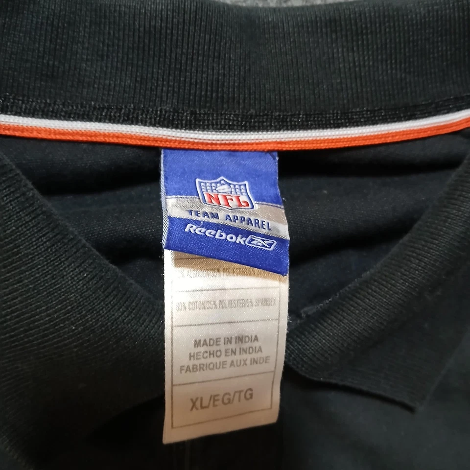Cincinnati Bengals Shirt Mens XL Black NFL Football Polo Long Sleeve Reebok - Image 4 of 4
