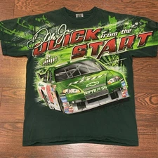 VTG Dale Earnhardt Jr Chase Authentics NASCAR T-Shirt Men’s L Double Sided Green