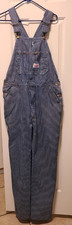 Round House Bib Overalls Mens Approx 40x32 Stripe Cotton USA