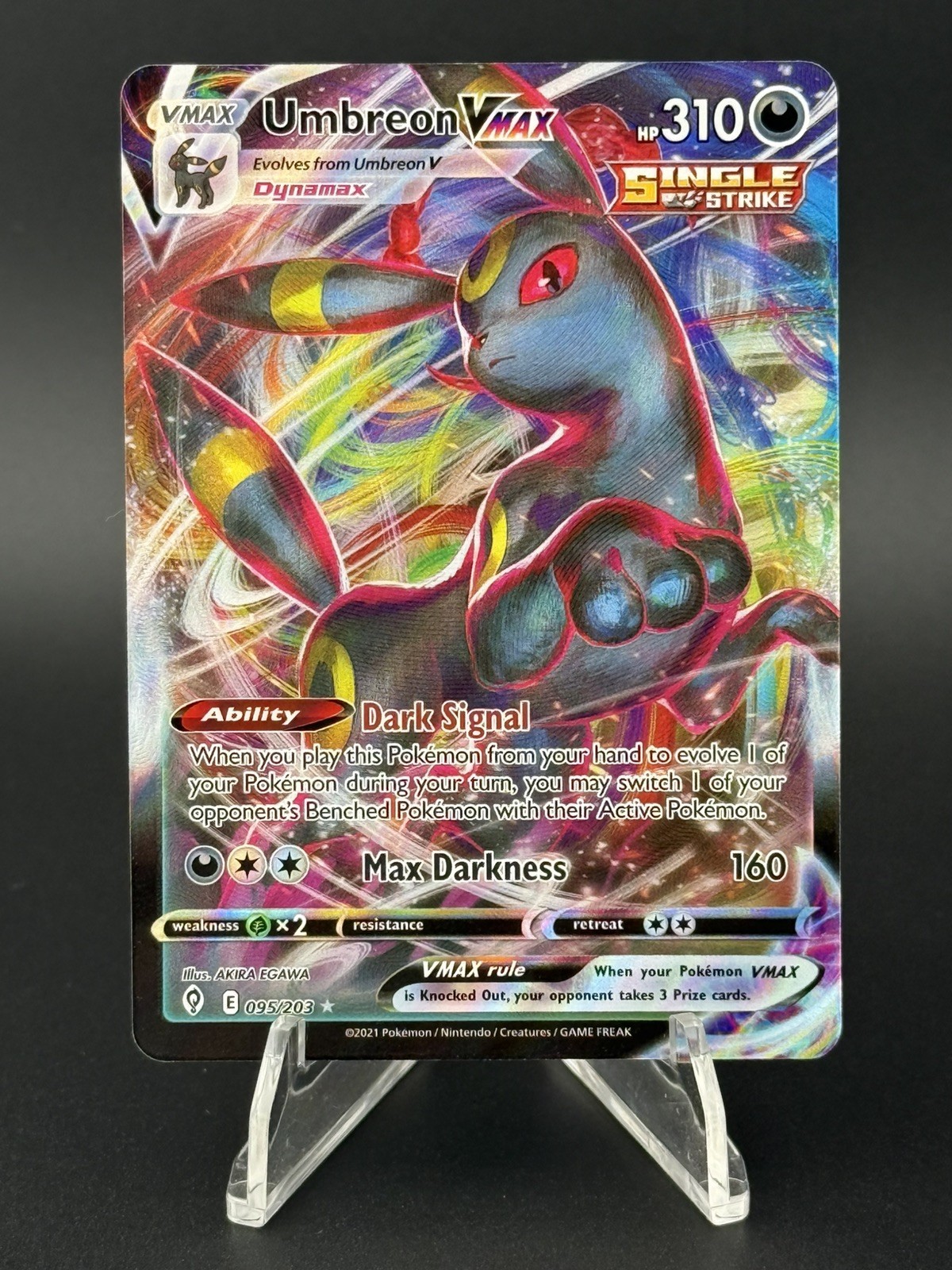 Umbreon VMAX 095/203 SWSH07: Evolving Skies Ultra Rare Pokemon Card