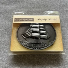 New Sears Vintage Belt Buckles Vintage The Tall Ships Sailing Boat 70s Mens
