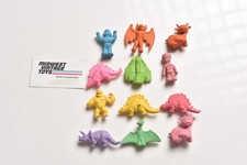 Mixed Lot of 12 Vintage Diener Industries Dinosaurs and Astronaut Rubber Erasers