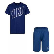 Nike Boy's Dri-FIT Graphic T-Shirt and Shorts Two-Piece Set Game Royal Size 7