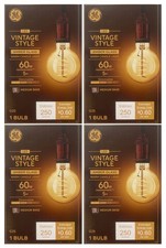 case of 4 bulbs GE 36731 Vintage Style LED Light Bulb, G25 Globe, Amber