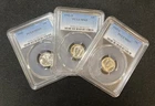 1945 P D S Lot Of Three Mercury Dime PCGS MS65 Collection