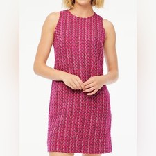 J. Crew Pink Tweed Sleeveless Mini Dress Size 8