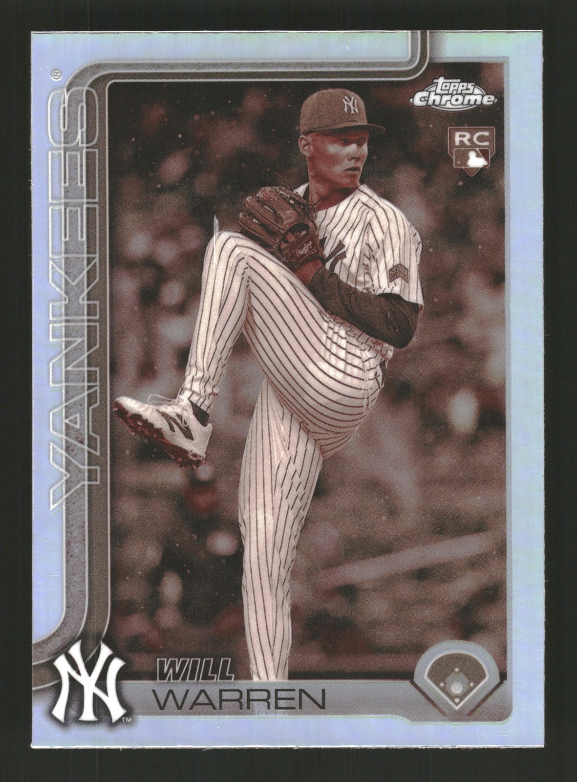 Will Warren 2025 Topps Chrome #81 Sepia Refractors New York Yankees
