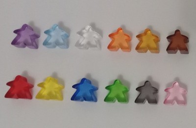 Carcassonne The Phantom Replicant translucent meeples pink purple orange sky 