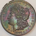 1880 Obverse Toned Morgan Silver Dollar! A Beautifully Toned Coin.