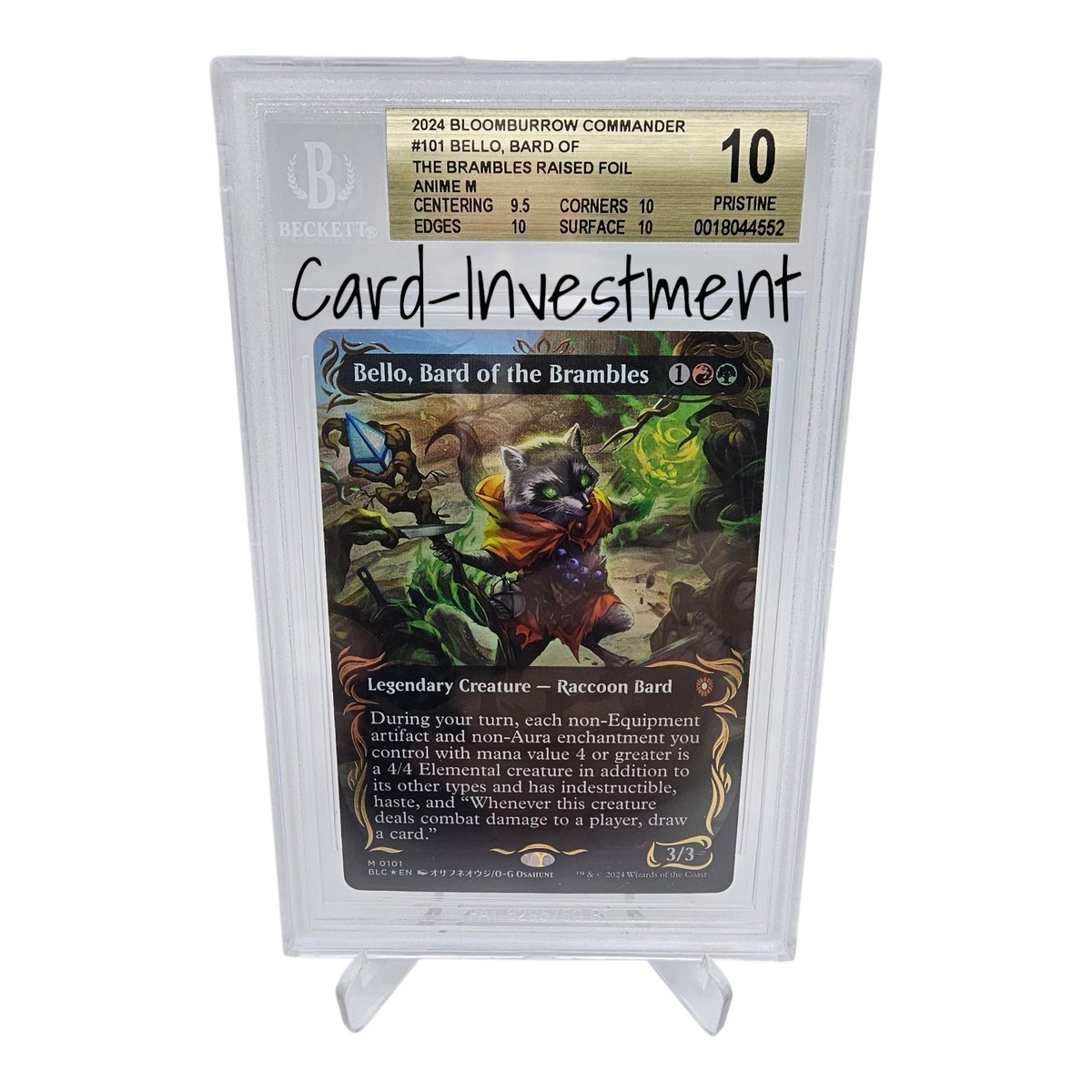BGS 10 PRISTINE MTG Bloomburrow Bello, Bard of the Brambles Raised