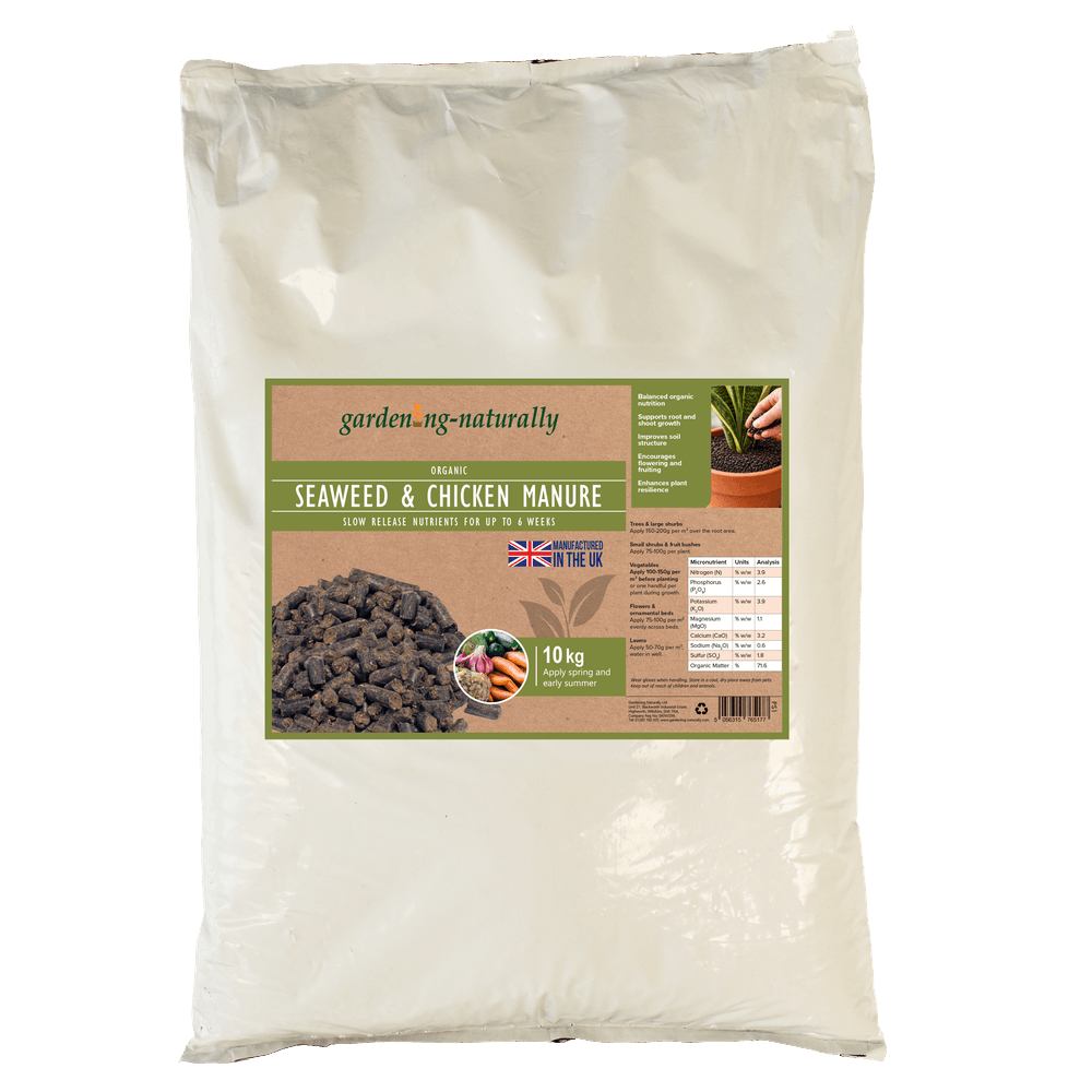 Organic Chicken Manure and Seaweed Pellet Fertiliser 10kg