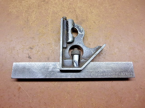 Vintage Millers Falls #1276 gehärtet 6" Kombination Quadrat mit Schreiber guter Zustand