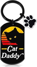 OEHEDOU Cat Parents Gifts Keychain Cat Dad Gifts For Men Cats Mom Cat Daddy