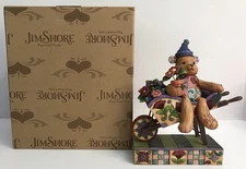 Jim Shore FLOWER BEAR Bear in Wheelbarrow of Flowers Figurine 4008186