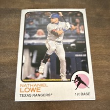 Topps 2022 Heritage Nathaniel Lowe Texas Rangers Rookie Baseball Card #197. rookie card picture