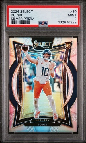 2024 PANINI SELECT SILVER PRIZM #30 BO NIX PSA 9 Rookie Card