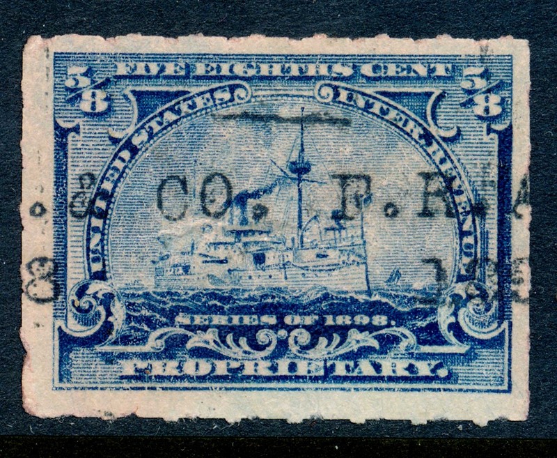 99c Start! US Revenue Stamp Battleship RB23 F.R. Arnold & Co NY cancel
