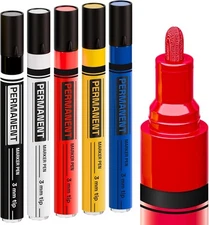 ARTISTRO 5 Oil-Based Permanent Tire Markers - Medium Tip Paint Multicolor 