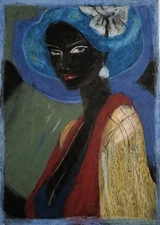 Modern Art - Portrait - Oil Chalk On A4 Paper, Modern Art 