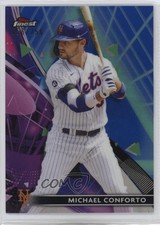 2021 Topps Finest Purple/Aqua Vapor Refractor /250 Michael Conforto #24 1gk6
