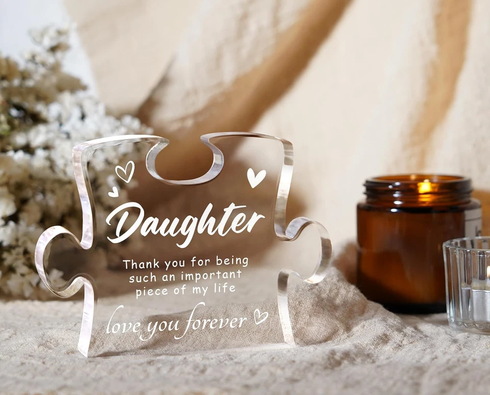 Daughter Gifts from Mom - Engraved Acrylic Block Puzzle, Best Daughter Gifts, Mo - Image 4 of 4