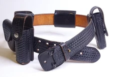 *missing buckle* Dutyman 34" Police Security Duty Belt Pouches Handcuff Case +