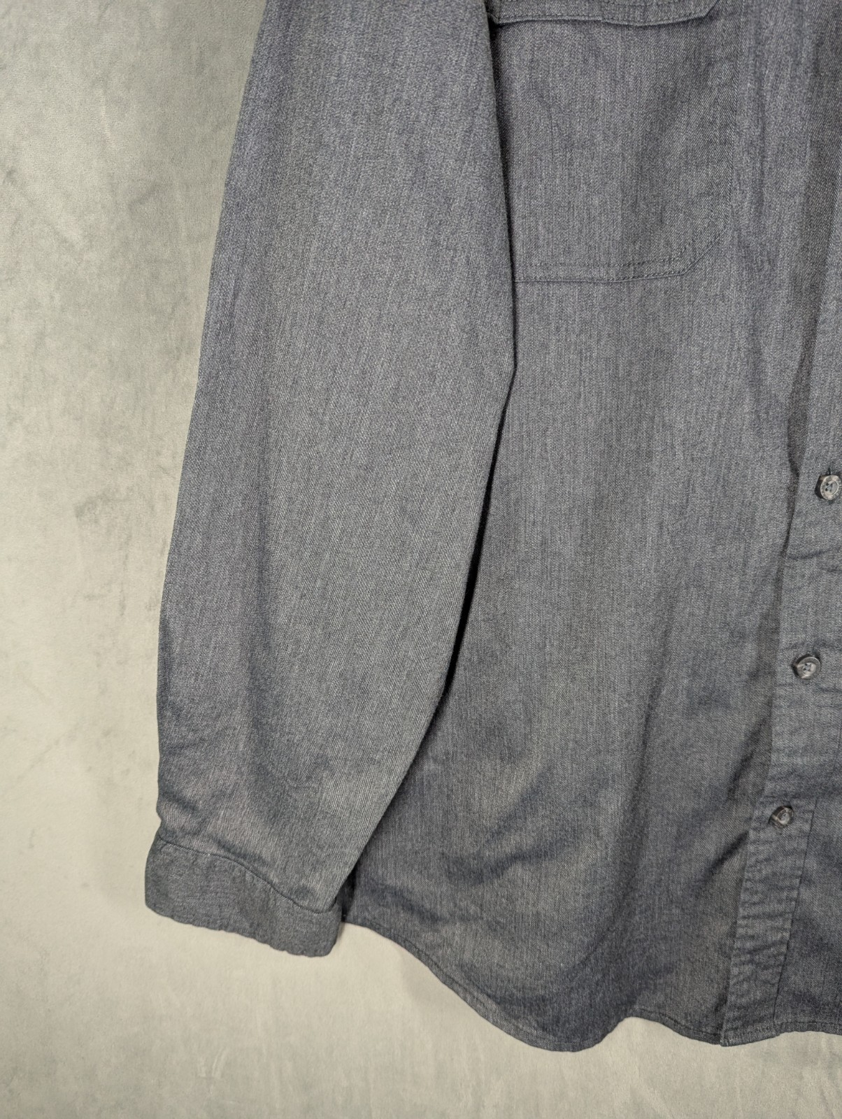 Wrangler Shirt 2XL Chambray Flex For Comfort Cotton Stretch Charcoal Relaxed USA image 5