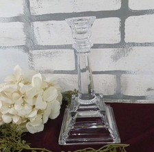 Crystal Square Bottom Candle Holder Elegant Wedding Mantle Table Decor Lit Ware