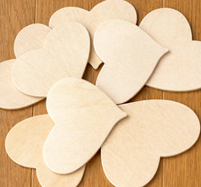 Unfinished Wooden Heart Cutouts 3.75" Craft Blanks DIY Decor 8 Pack