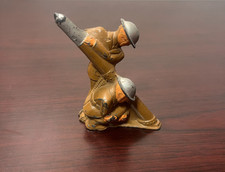 Vintage Barclay Artillery/Mortarmen Soldier in Brown Uniform