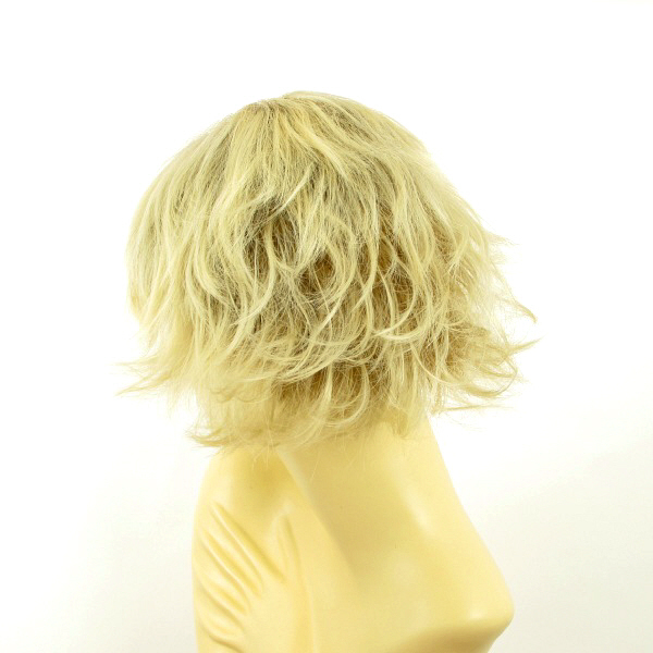 Perruque Courte Femme Blonde Méchée Racines Foncées - Synthétique - Bonnet Moyen - Neuve