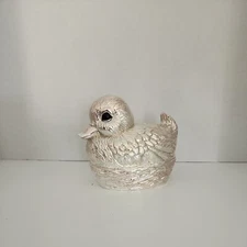 Arthur Court Designs Baby Duck on Nest Silverplate Bank "Carnellian Eyes" 2002 