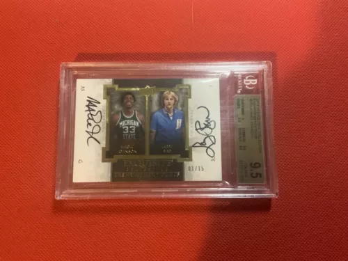 2013-14LARRY BIRD/MAGIC JOHNSON EXQUISITE ENSHRINEMENTS BGS 9.5/10 POP 1
