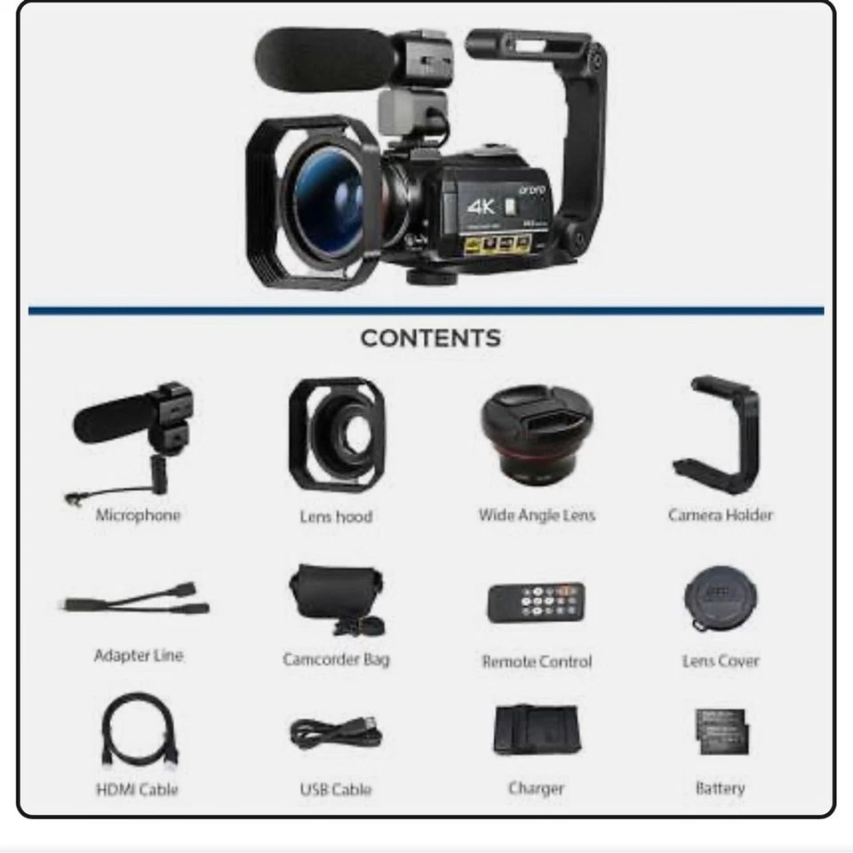 Micrófono videocámara ORDRO AC3 Ultra HD 4k 1080P 60 fps zoom digital Foto 4 de 4