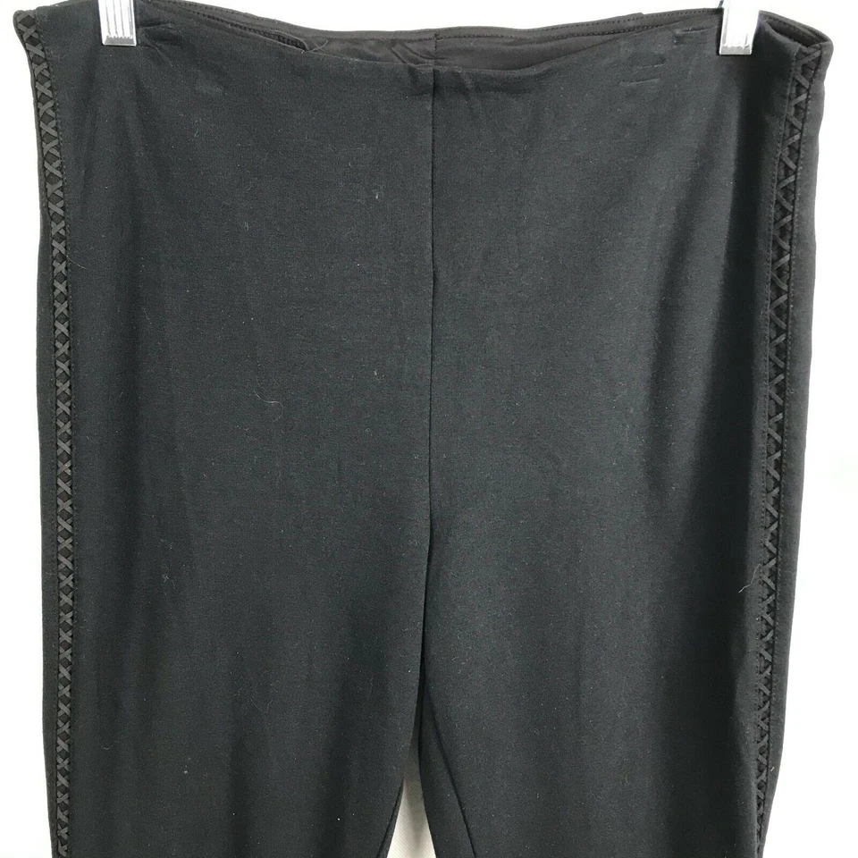 One 5 One Leggings Womens Sz XL Black Stretch Knit Casual High Rise Band Pocket - Image 4 of 4