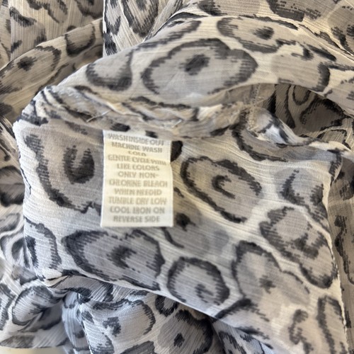 Charter Club Womens Semi Sheer Tunic Top Gray Leopard Print Sequin Boho Resort - Picture 9 of 9