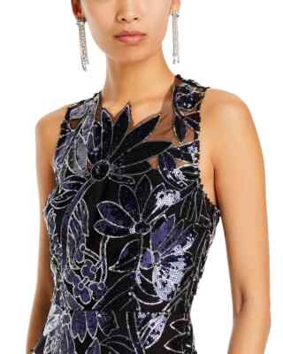 MILLY Kinsley Floral blk/navy Sequin Lace Embroidered Cocktail Midi Dress Sz 8 | eBay MILLY Kinsley Floral blk/navy Sequin Lace Embroidered Cocktail Midi Dress Sz 8 | eBay
