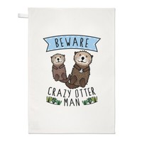 Beware VerrüCkte Otter Mann Geschirrtuch SpüLlappen Lustig Tiere
