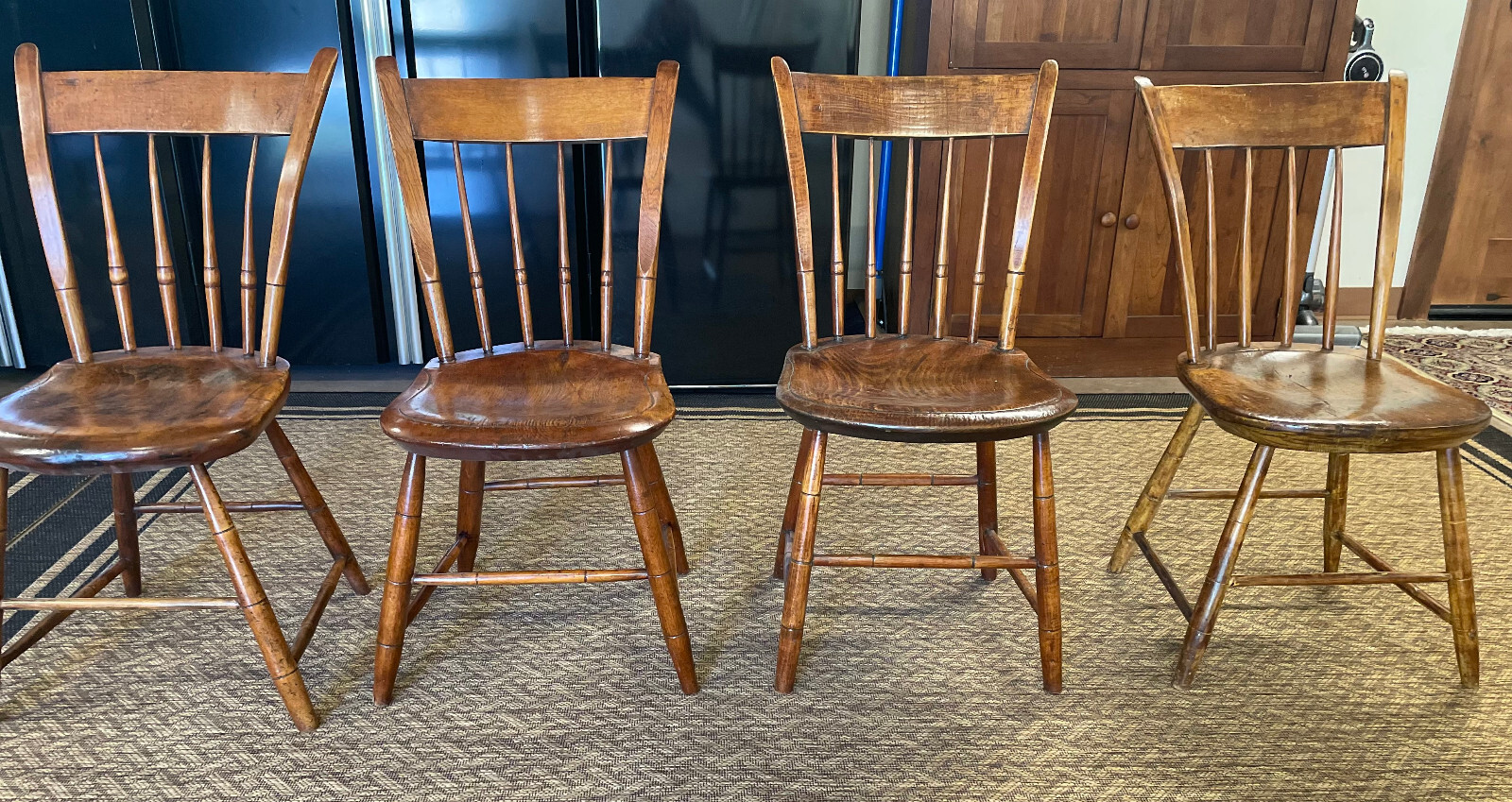 5 Vintage Nichols and Stone Thumb Back chairs eBay