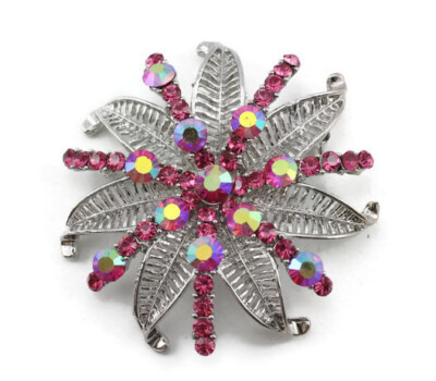 Pink Austrian Rhinestone Crystal Classic Bridal Wedding Brooch Pin PN 30124