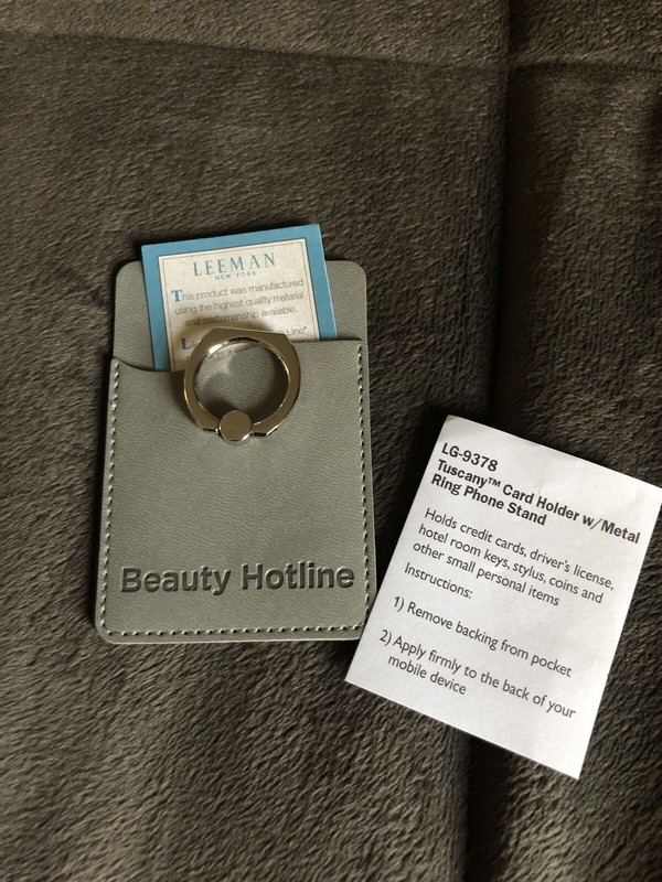 TuscanyTM Card Holder with Metal Ring Phone Stand - Gray.. Avon Beauty Hotline