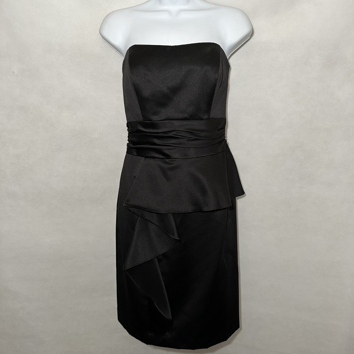 Womens Davids Bridal Strapless Dress Black Short Size 8 Womens Davids Bridal Strapless Dress Black Short Size 8
