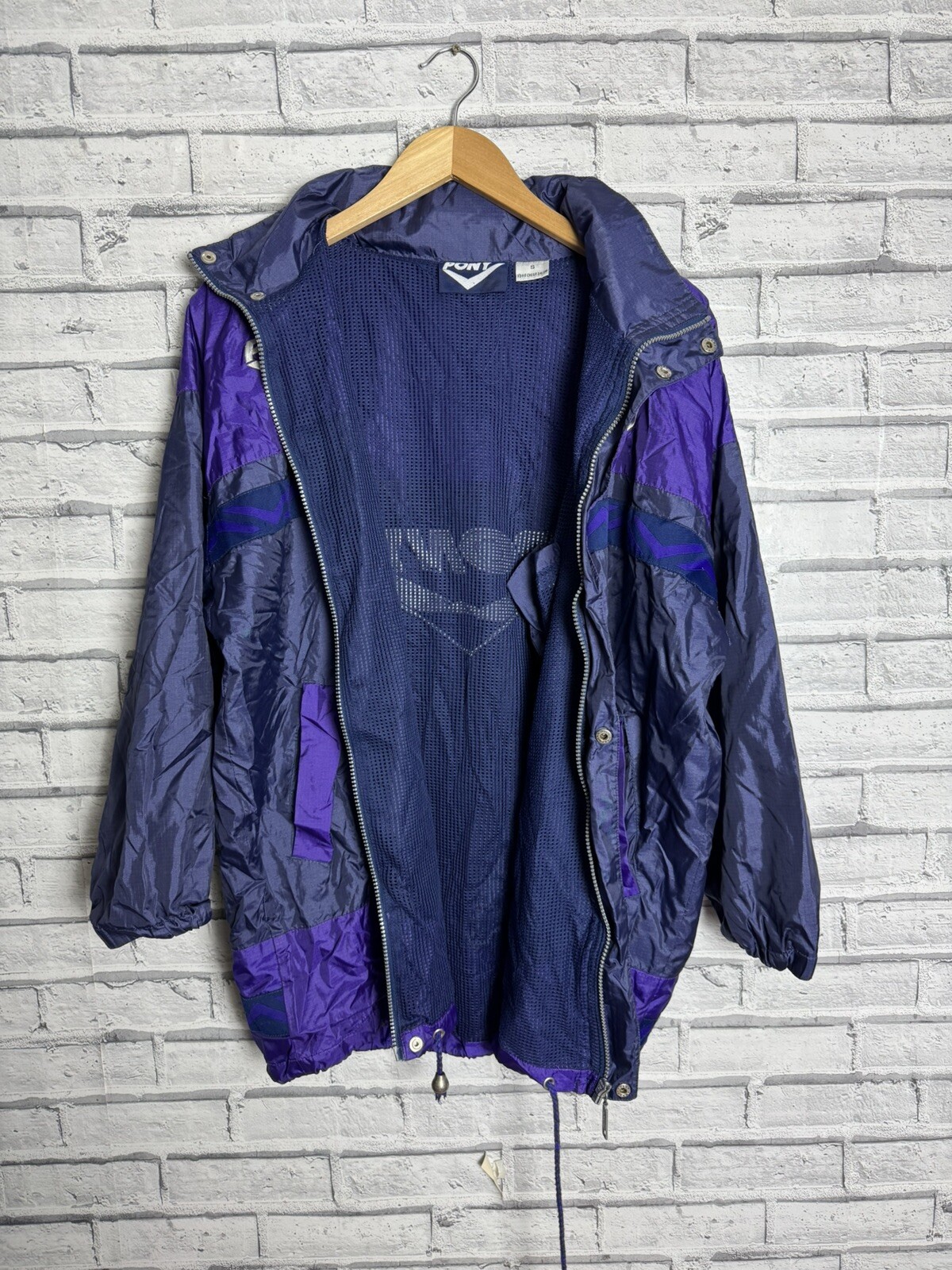 Giacca piccola uomo Tottenham x Pony vintage 1995 1997 panca cappotto speroni viola