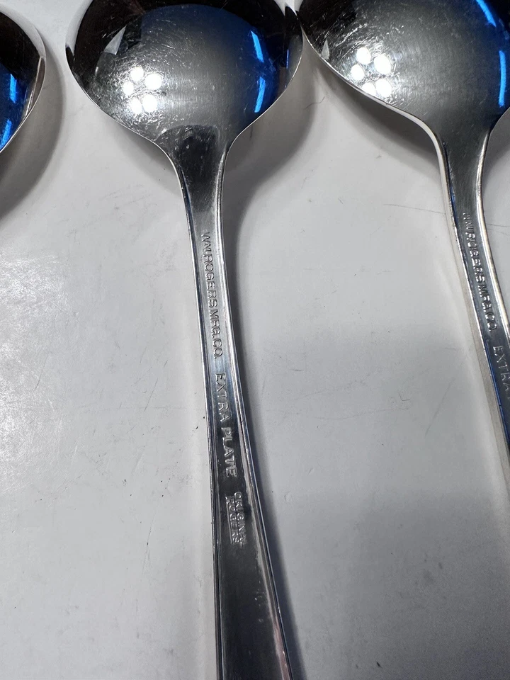 4 colheres de prata International Wm Rogers CALIFORNIA BLOSSOM 7” 1941 - Imagem 4 de 4