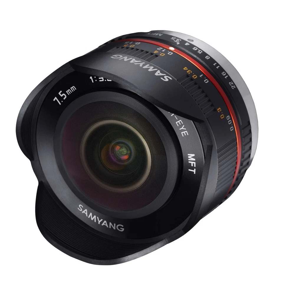 Samyang 3,5 / 7,5 mm Fisheye Objektiv Olympus / Panasonic MFT Neuware schwarz