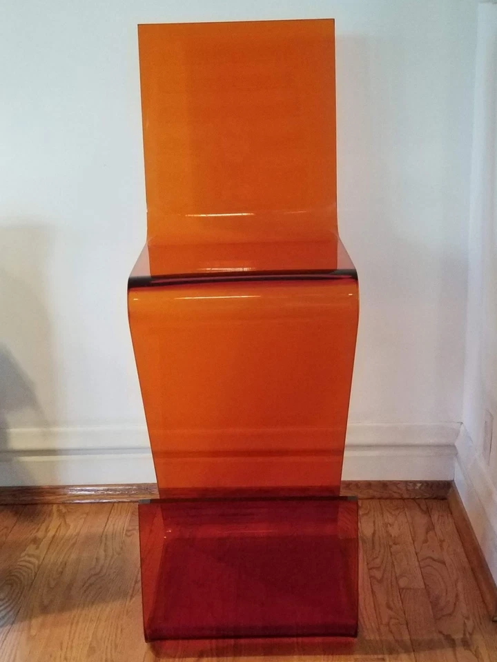 2 taburetes italianos contemporáneos de acrílico naranja sangre muebles modernos de mediados de siglo  Foto 2 de 4