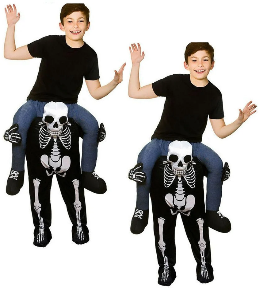 Carry Me Costume Kids Halloween Fancy Dress Ghost Skeleton Outfit Boys